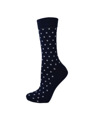 Ladies Ankle Navy Spotted Socks