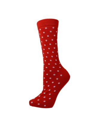 Ladies Ankle Red Spotted Socks