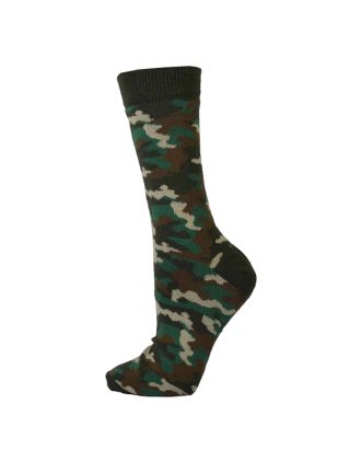 Ladies Ankle Dark Green Camouflage Socks