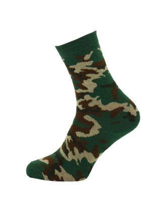 Ladies Green Camouflage Ankle Socks