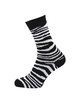 Ladies Ankle White Zebra Design Socks
