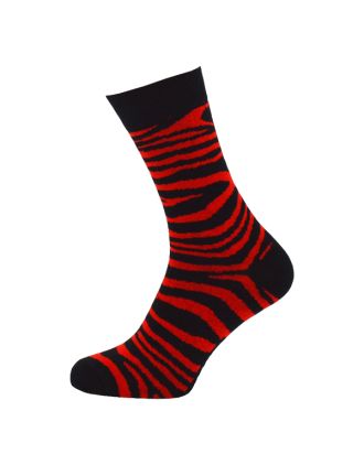 Ladies Ankle Red Zebra Design Socks