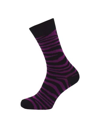 Ladies Ankle Purple Zebra Design Socks