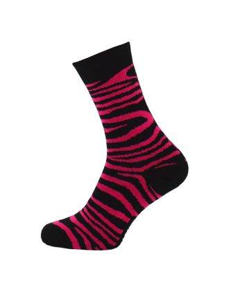 Ladies Ankle Fuchsia Zebra Design Socks