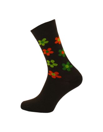 Ladies Ankle Daisy Brown Socks