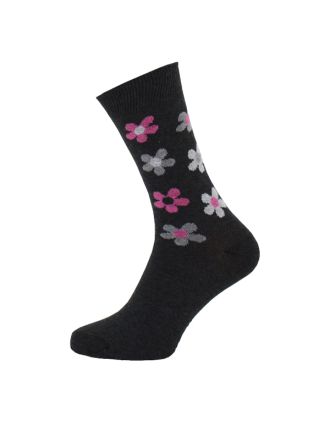 Ladies Ankle Daisy Grey Socks