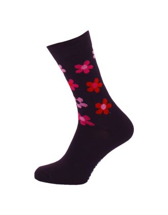 Ladies Ankle Daisy Purple Socks