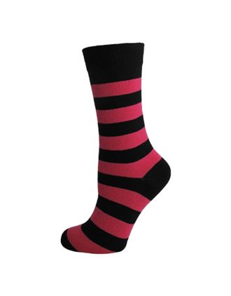 Ladies Multi-Coloured Assorted Thick Striped  Ankle Socks