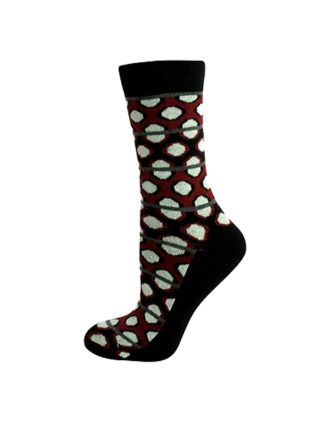 Ladies Assorted Coloured Dots And Stripes Ankle Socks