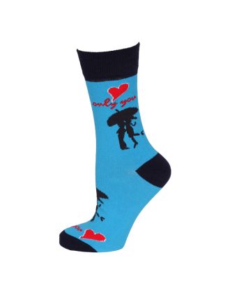 Ladies Ankle Only You Blue Socks