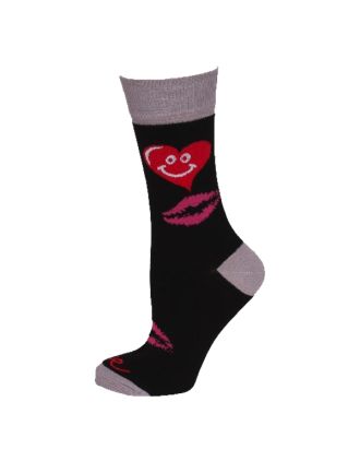 Ladies Heart  And Kiss Ladies Ankle Socks