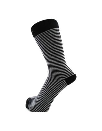 Ladies Very Thin Black and Grey Striped Socks