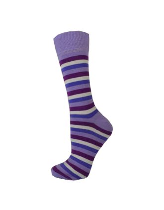 Ladies Ankle Violet Rainbow Stripe Socks