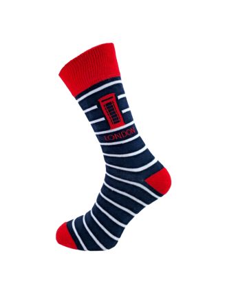 London Phonebox on Stripes Women Ankle Socks