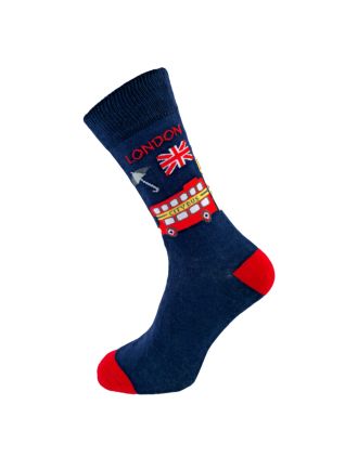 London Bridge Bus with Umbrella Women Ankle Socks