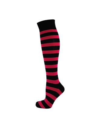 Black and Red Thick Stripe Knee High Socks
