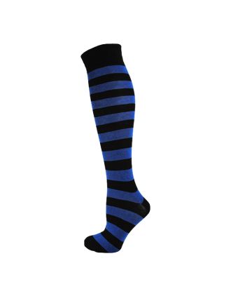 Black and Blue Thick Striped Knee High Socks