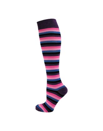 Purple and Pink Thin Striped Knee High Socks