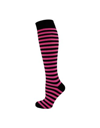 Twelve  Colour Assorted Thin Striped Knee High Socks