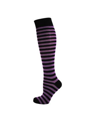 Black and Purple Thin Striped Knee High Socks