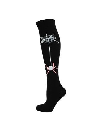 White Spider on Plain Black KH Socks