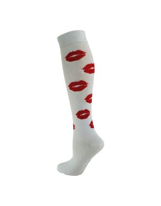 Lips Design On White KH Socks