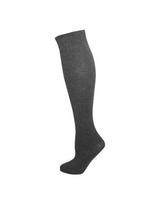 Plain Dark Grey Knee High Socks