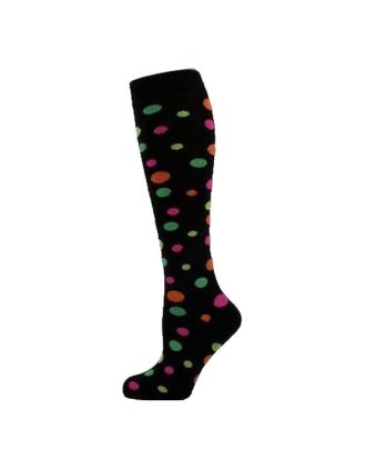 Neon Assorted Dots On Black KH Socks