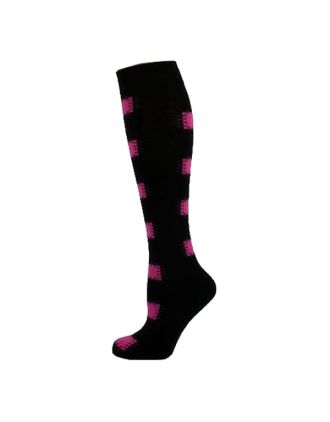 Neon Fuschia Patchy On Black KH Socks