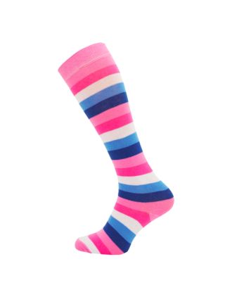 Pink Rainbow Thick Striped Knee High Socks SLK-0728