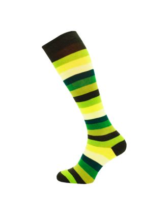 Green Rainbow Thick Striped Knee High Socks SLK-0730
