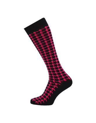 Fuchsia Dog Teeth Knee High Socks