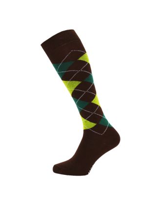 Knee High Green on Forest Green Argyle Socks - SLK-0750