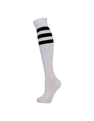 Knee High Sports Socks With Black  Stripes