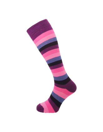 Purple and Pink Rainbow Thick Striped Knee High Socks 