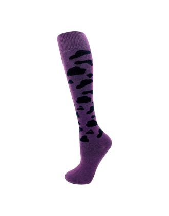 Knee High Black on Purple Cow Prints SLK-3085