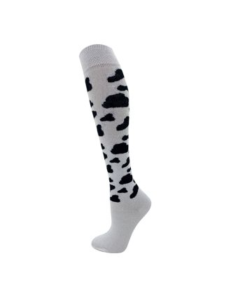 Knee High Black on White Cow Prints 