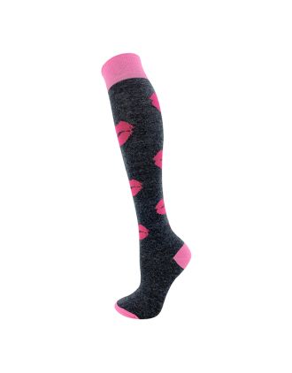 Lips Design On Grey Base Design Knee High Socks