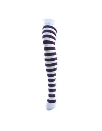 Assorted 2 Colours On White Thick Stripes Over The Knee Socks