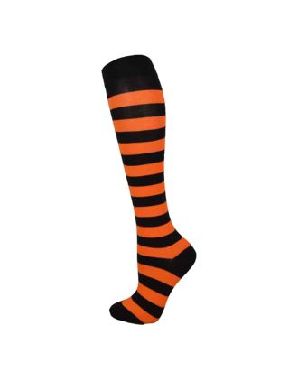 Orange and Black Thick Stripe Knee High Socks
