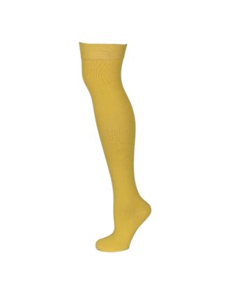 Plain Yellow Over The Knee Socks