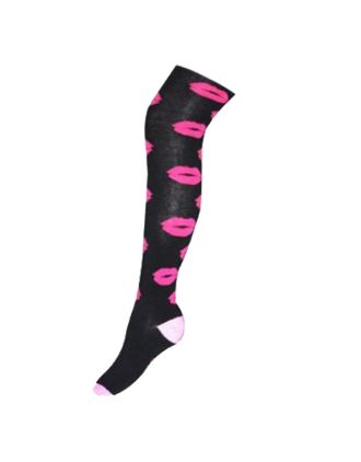 Lips Design Assorted Colours Dark Over The Knee Socks