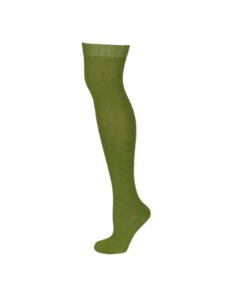 Plain Lime Green Over The Knee Socks