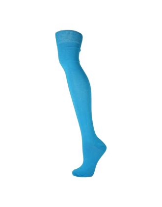 Plain Turquoise Over The Knee Socks