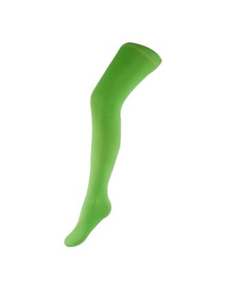 Women's Plain Neon Green Over the Knee Socks