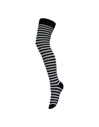 Black & White Thin Striped Over The Knee Socks