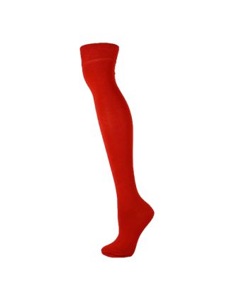 Plain Red Over The Knee Socks