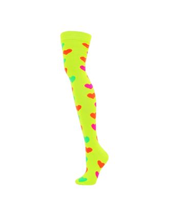 Over The Knee Neon Bubbles Yellow Sock