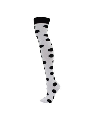 Over The Knee Black Bubbles On White Socks