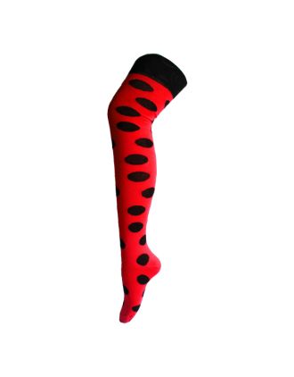 Black Dots On Assorted Colours Ladies Over The Knee Socks
